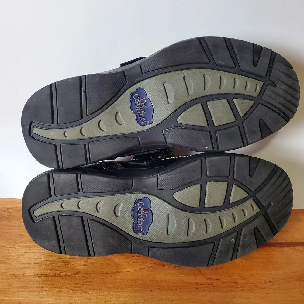 Men's Dr Comfort Douglas 11 XW Extra Wide Black Leather Slip On Diabetic Shoes